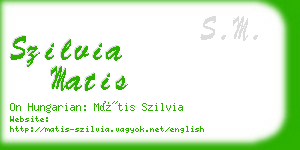 szilvia matis business card